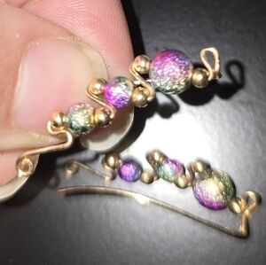 Gold Filled Wire Unicorn Colour Ear Climbers